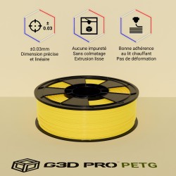 Filament 3D PETG 1 Kg Jaune 1.75 mm