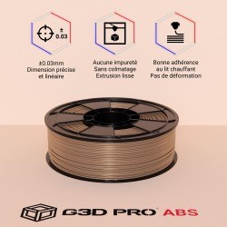 Fil 3D ABS 1 Kg 1.75 mm Bronze Or