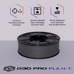 Fil 3D PLA H-Haute Température 1 Kg 1.75mm Noir