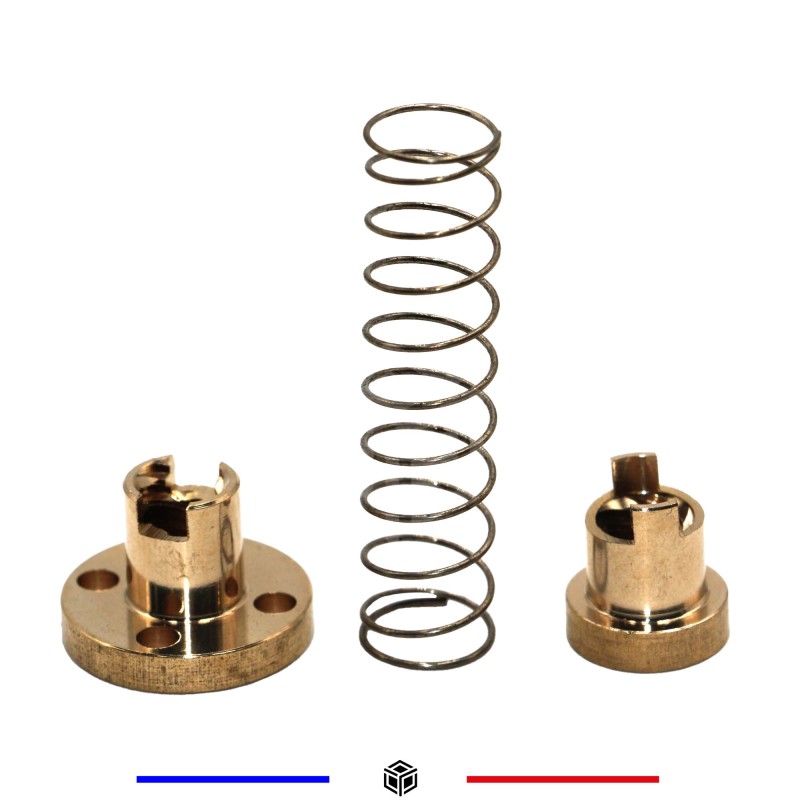 5 Ensembles Vis Mère Trapézoïdale T8x8 Avec Écrous En Laiton - Acier Inoxydable, Haute Précision, Pour Imprimante 3D Et Machines CNC