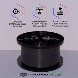 FILAMENT 3D G3D PRO PLA Haute-Vitesse NOIR 1.75MM 5KG