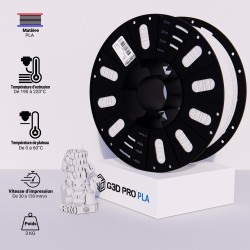 FILAMENT 3D G3D PRO PLA MAT BLANC 1.75mm 3kg | Grossiste 3D