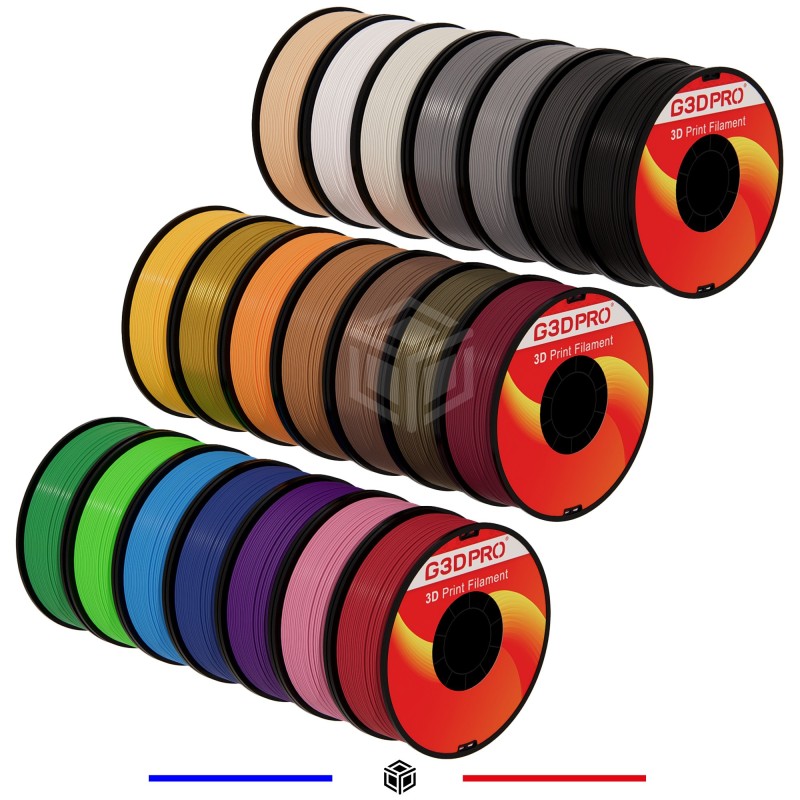 PACK 21 BOBINES FILAMENT 3D PLA 1.75MM 1 Kg soit 15€ le KILO