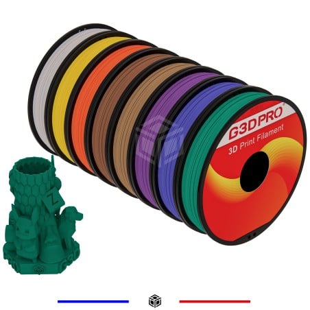 PACK PLA MAT G3D PRO® 8x500g - 8 Couleurs - Grossiste 3D