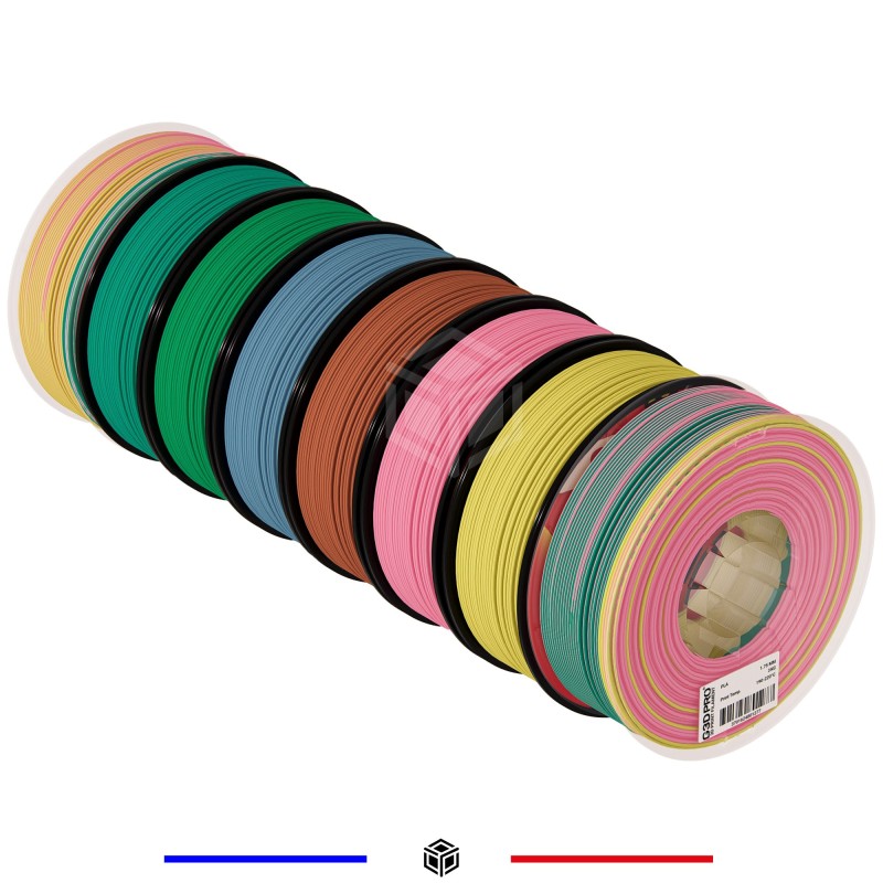 PACK PLA MULTI-TRI PASTEL MAT G3D PRO® 8*1KG 1.75MM