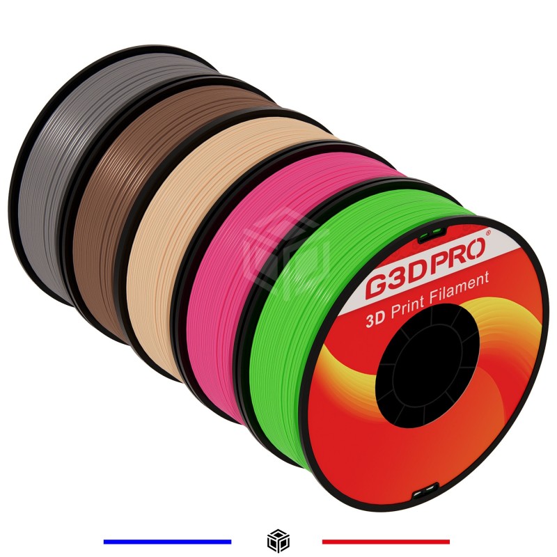 Pack 5 bobines Filament 3D PLA 1.75mm