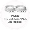 Pack Fil 3D ABS/PLA au mètre