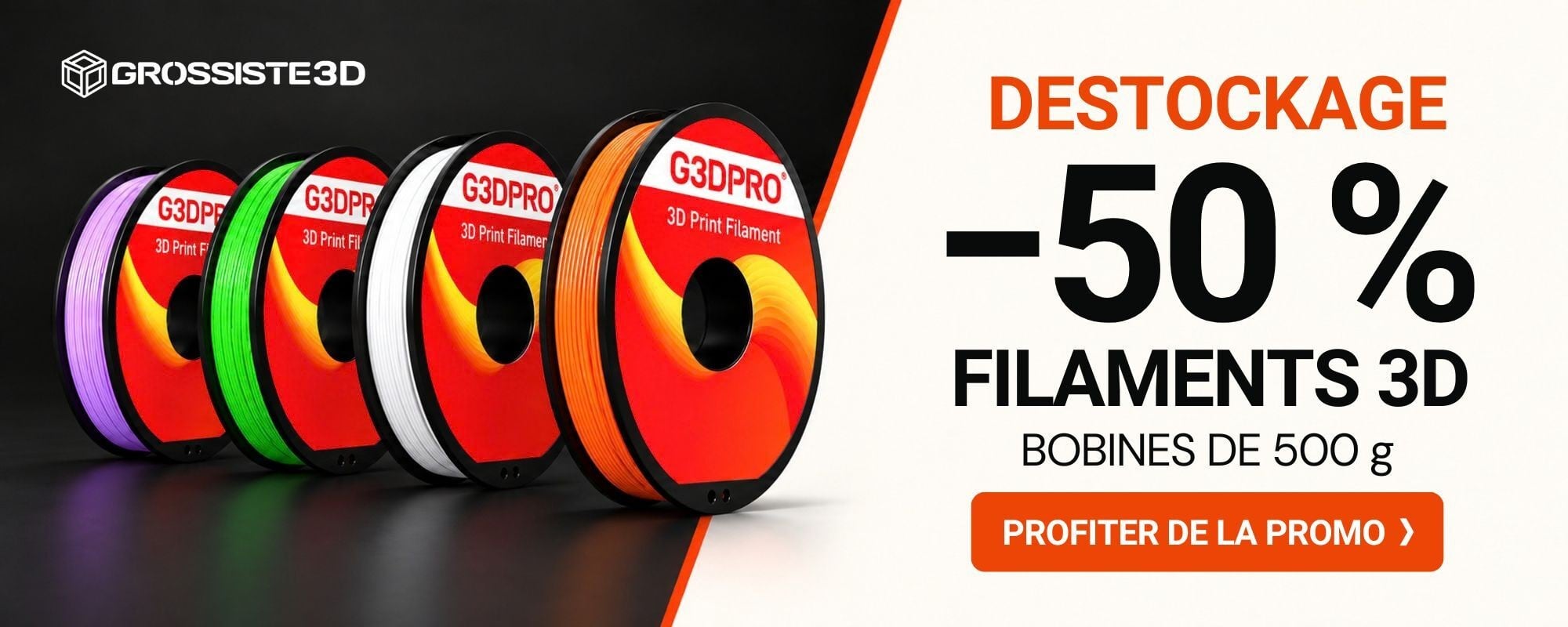 Déstockage filament pour imprimante 3D 500g Grossiste 3D